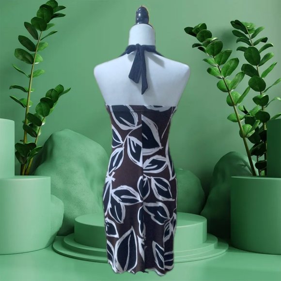 Suzy Shier Spring Summer Leaf Print Dress - Picture 2 of 4